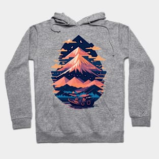 Serene Mount Fuji Sunset Peaceful River Scenery Hoodie